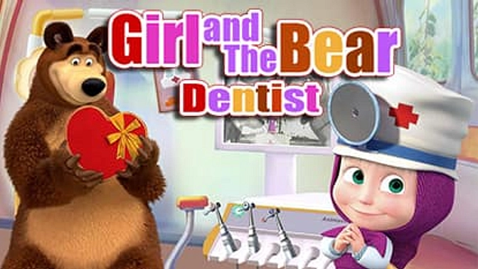 Girl and Bear Dentist
